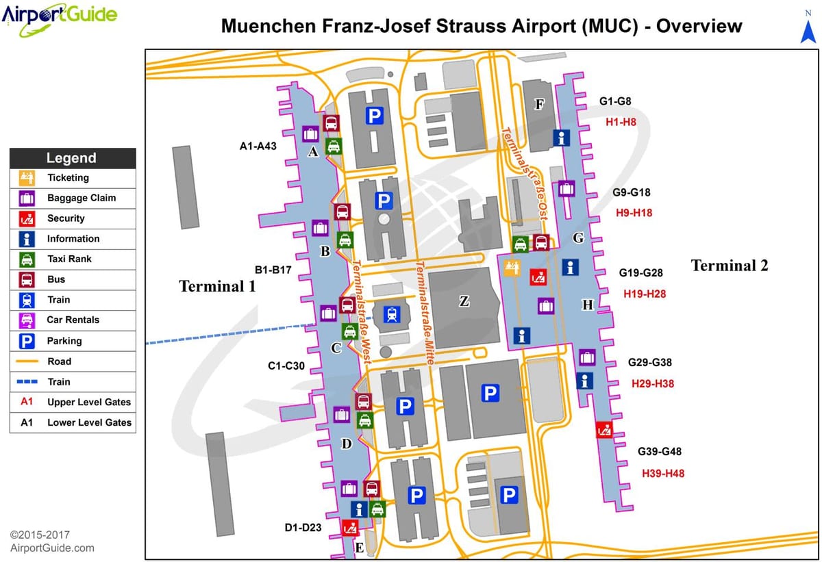 minhenes starptautiskā lidosta map