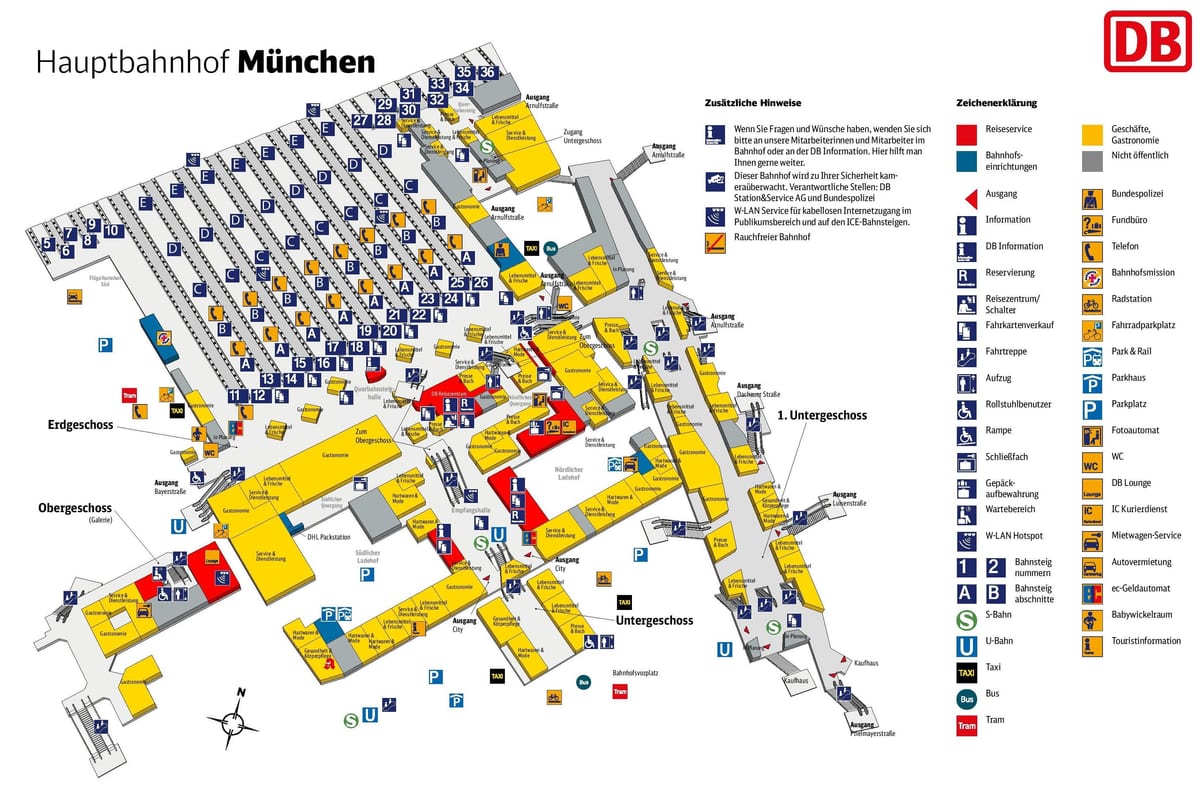 minhenes centrālā stacija map