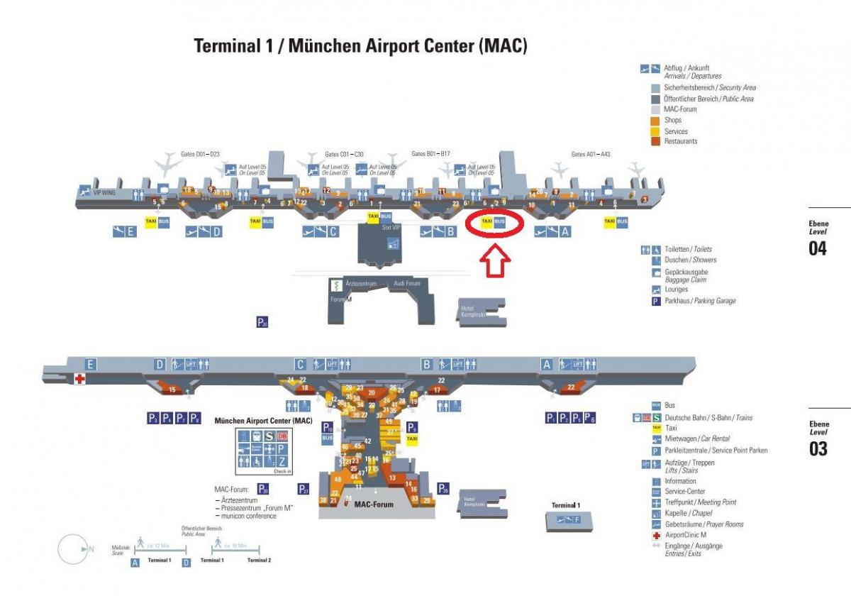 Karte no minhenes lidostas termināls 1