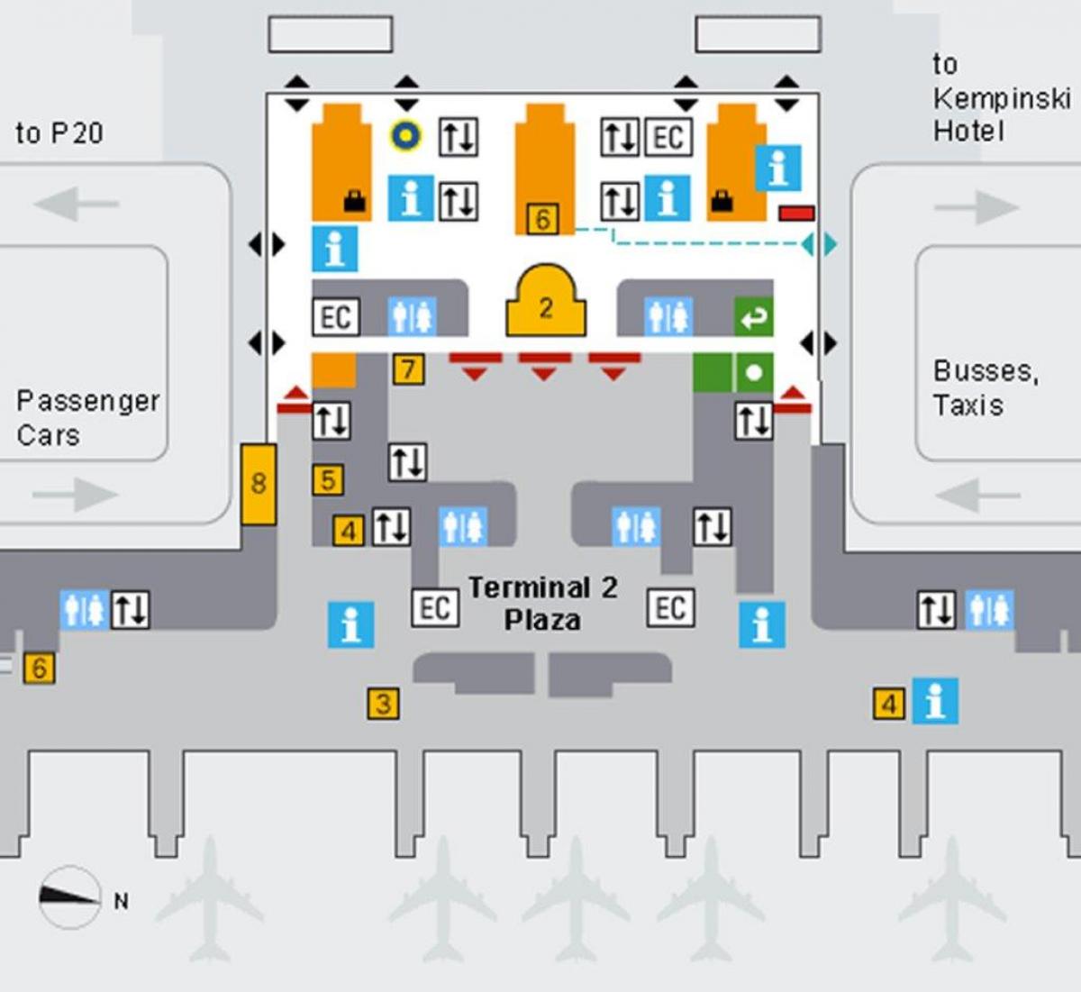 Karte no minhenes lidostas ielidošanas