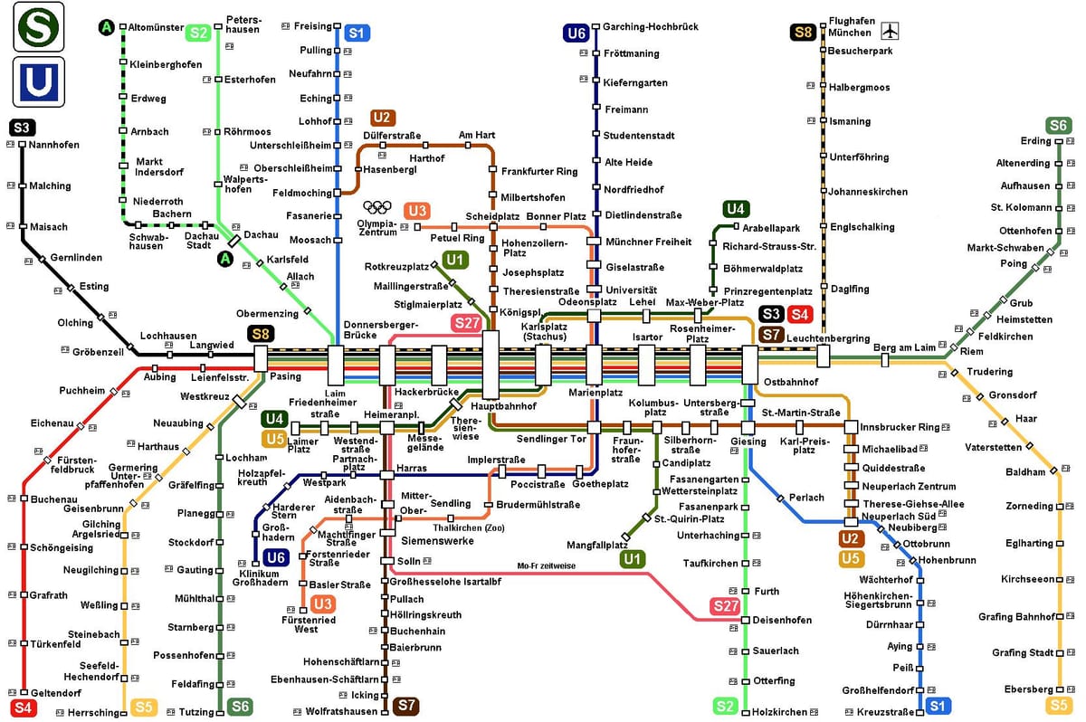 metro karte minhenē, vācijā