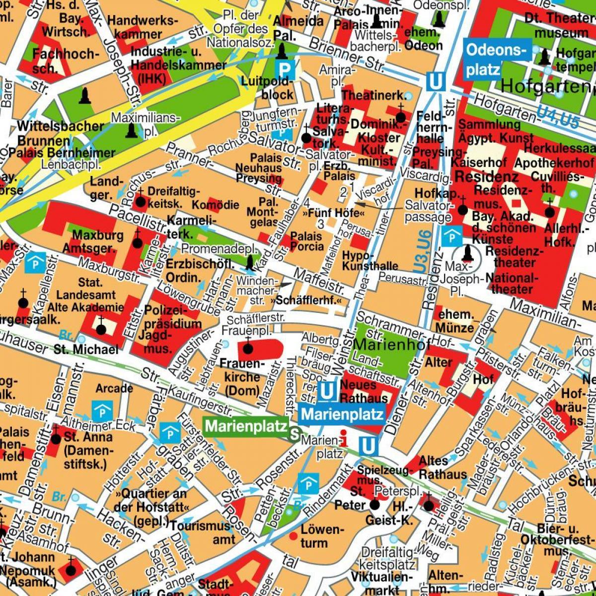 ielu karti no minhenes pilsētas centrs
