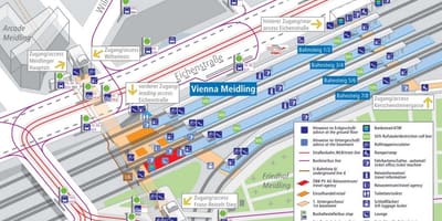 Minhenes dzelzceļa stacijas platformas kartē