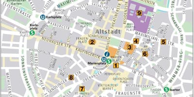 Karte no minhenes vecpilsētas