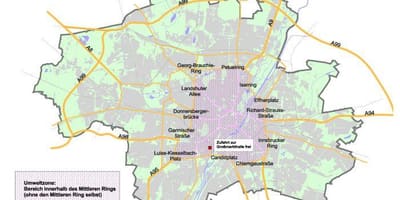 Karte minhenes zaļā zona